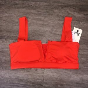 Billabong L orange / red Bikini Top NWT